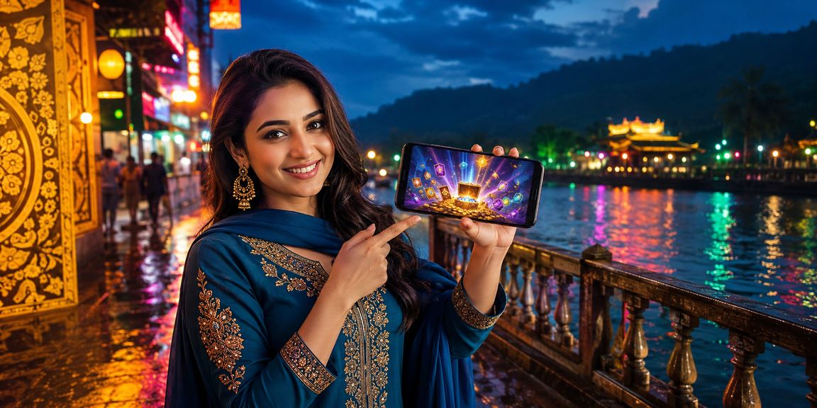 সিলেটের নিয়ন আলোয় মোবাইলে db 10 ক্যাসিনো গেম উপভোগরত একজন খেলোয়াড়